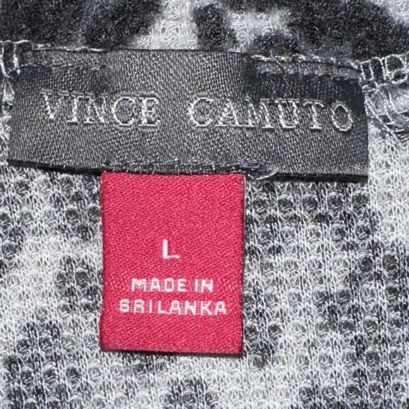 Vince Camuto Gray & Black Leopard Print Mock Neck Long Sleeve Top – Size L - Picture 3 of 7
